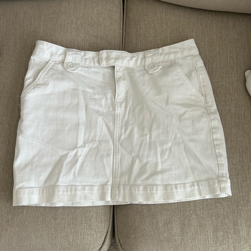 Banana Republic white cotton mini Stretch Skirt